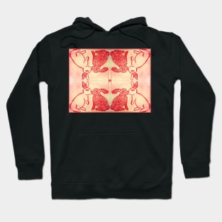 Kissing Red Rabbits Hoodie